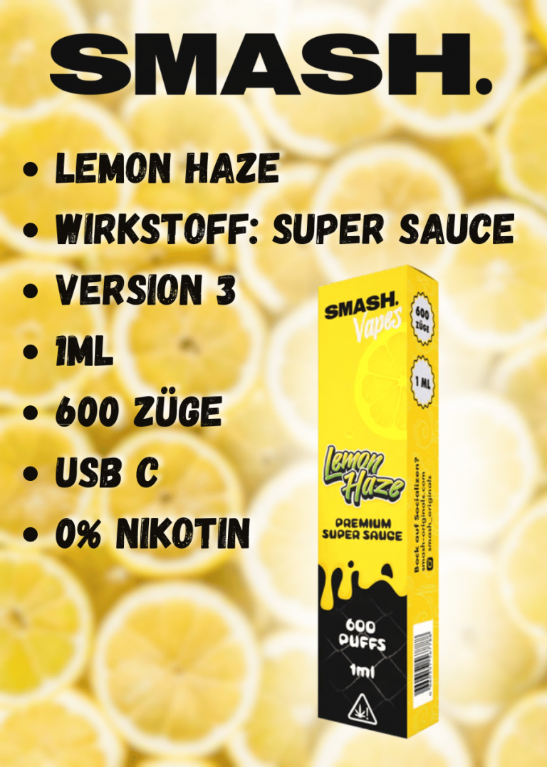 Smash Premium Super Sauce Vape Lemon Haze