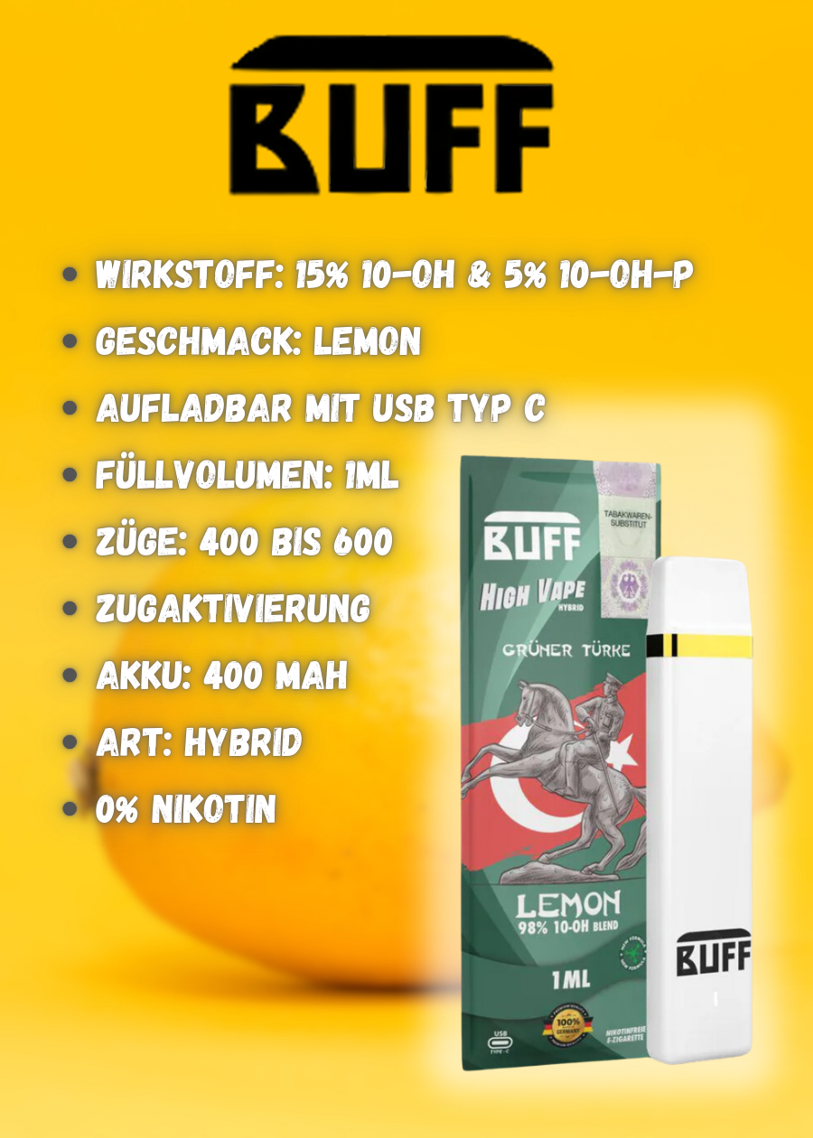 BUFF 10-OH Vapes kaufen: Im BUFF 10-OH Vapes Shop HHC Shop Cannafree