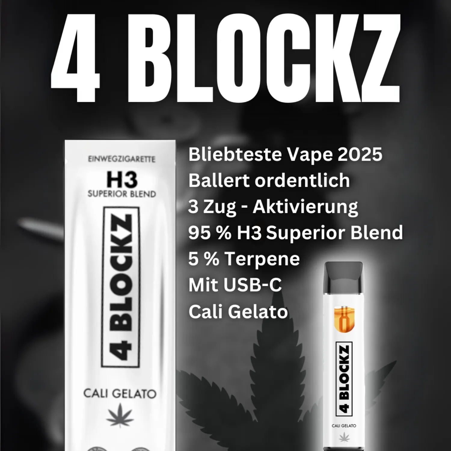 4Blockz H3 Superior Vape Cali Gelato 1ml