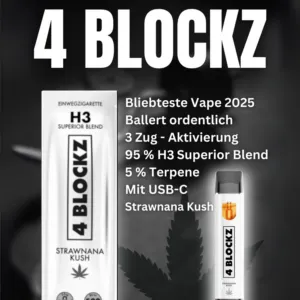 4Blockz H3 Superior Vape Strawnana Kush 1ml