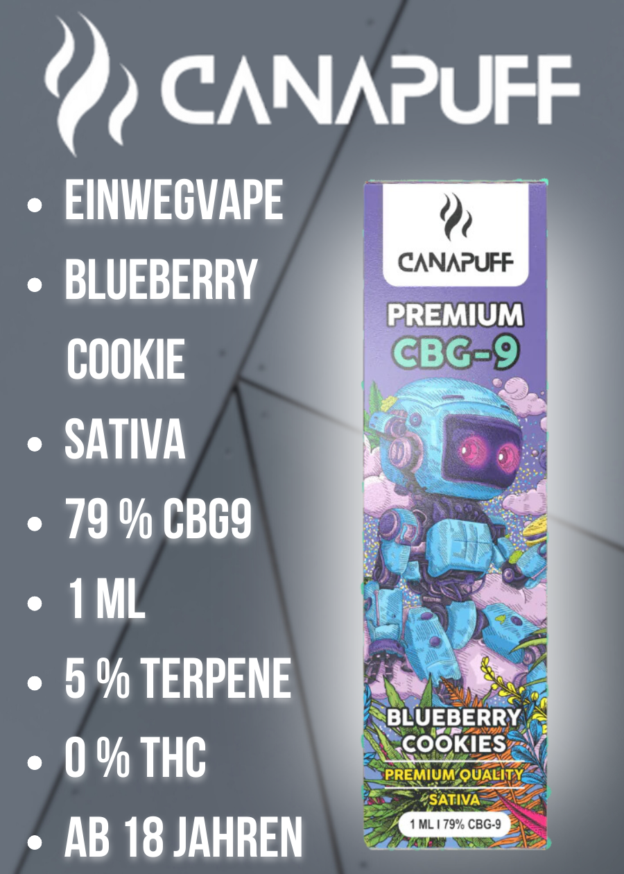CBG9 Vape 1ml von Canapuff: Blueberry Cookie kaufen