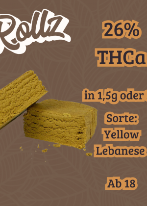 Yellow Lebanese 26% THCa Hash von Rollz