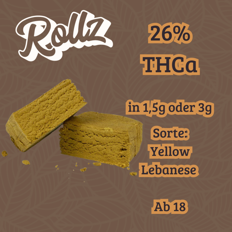 Yellow Lebanese 26% THCa Hash von Rollz