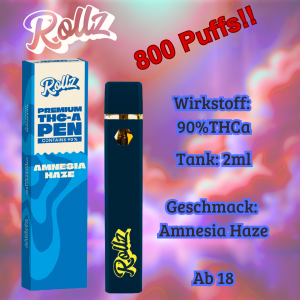 Amnesia Haze THCa- Vape 2ml 90% THCa von Rollz