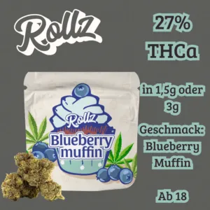Blueberry Muffin THCa-Blueten 27% THCa von Rollz 1,5g-3g