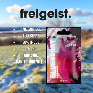 Freigeist 90% H4CBD Cartridge 1ml Blueberry