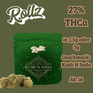 Kush and Soda THCa Blueten 27% THCa Rollz-1,5g-3g