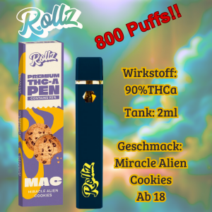 Miracle Alien Cookies THCA-Vape 2ml 90% THCa von Rollz