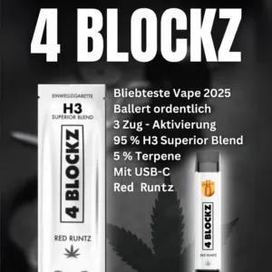 4 Blockz H3 Superior Vape Red Runtz 1ml