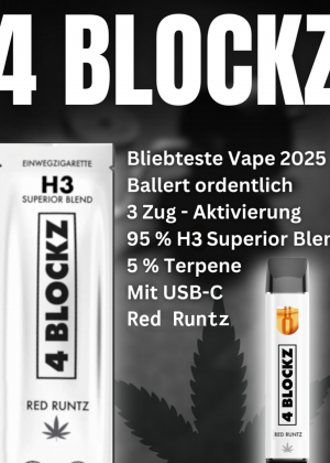 4 Blockz H3 Superior Vape Red Runtz 1ml