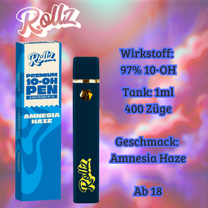 Amnesia Haze 10-OH Vape 97% 1ml Rollz