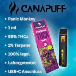 THCa Vape Panic Monkey mit 99% von Canapuff