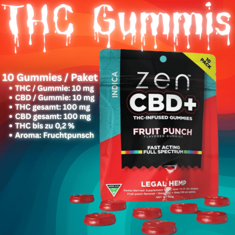 Zen CBD THC Gummies Fruit Punch Indica