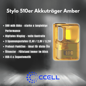 ccell akkutraeger stylo 510er amber
