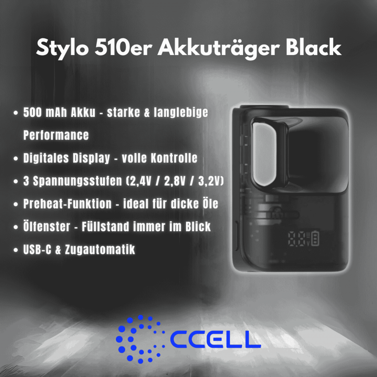 ccell akkutraeger stylo 510er black