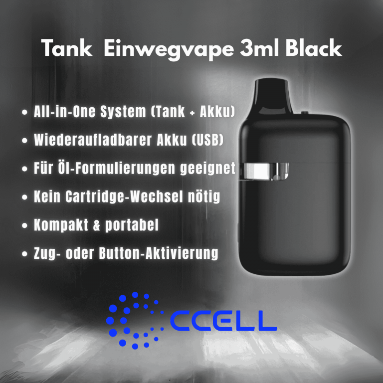 ccell einwegvape tank black 3ml