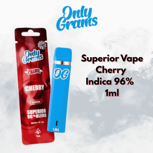 onlygrams indica superior vape cherry 3 1ml