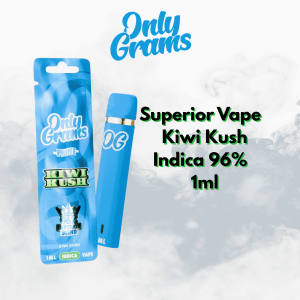 onlygrams indica superior vape kiwi kush 1ml