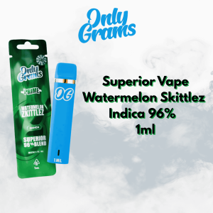 onlygrams indica superior vape watermelon skittlez 1ml
