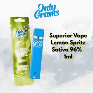 onlygrams sativa superior vape lemon spritz 1ml