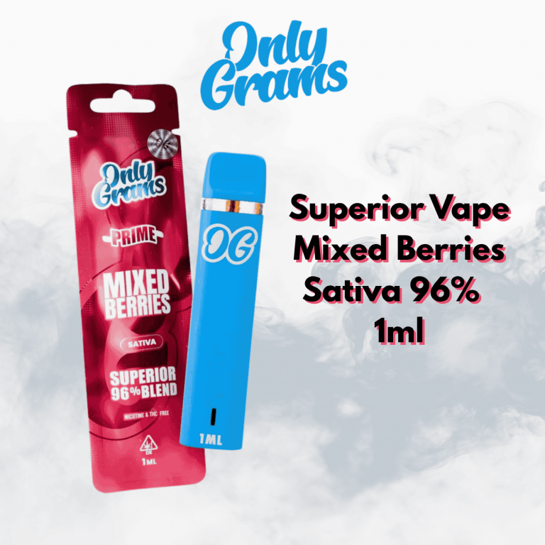 onlygrams sativa superior vape mixed berries 1ml